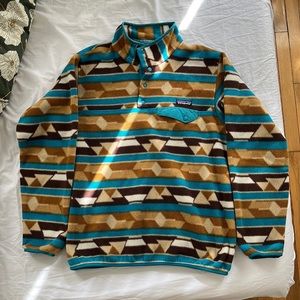 Patagonia Womens Sweater Size L STY25455 Synchilla Snap-T Fleece Aztec Western